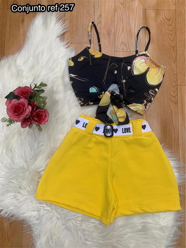 Conjunto feminino malha crepe