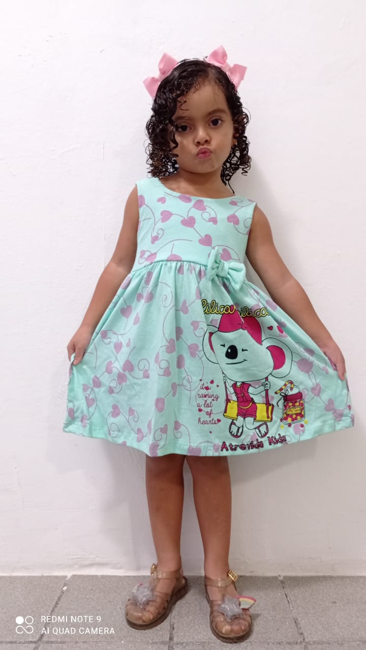 Vestidos infantil de malha 100% algodão