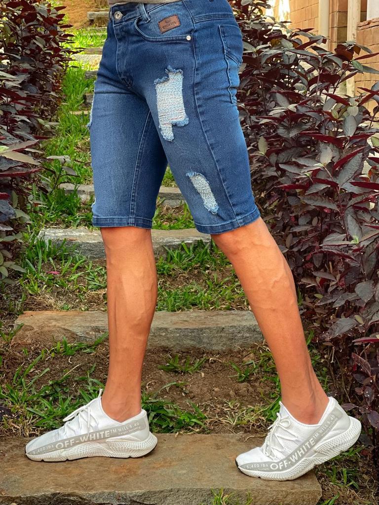 Bermudas jeans com lycra