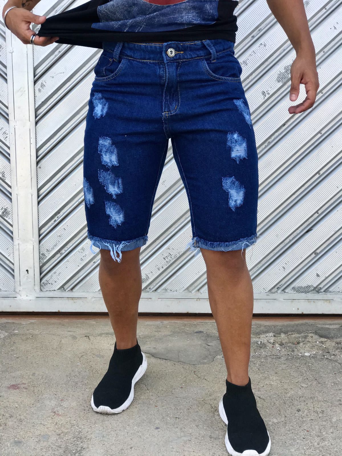 Bermuda jeans destroeyd