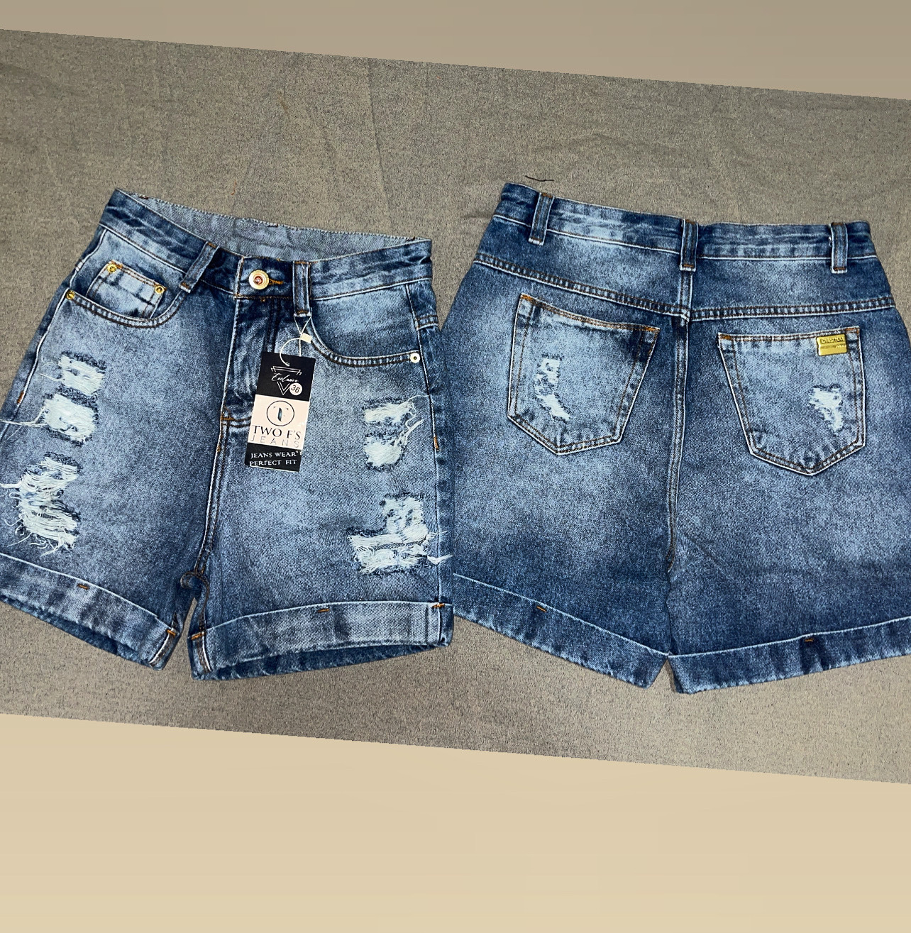 Short jeans feminino com tecido de qualidade