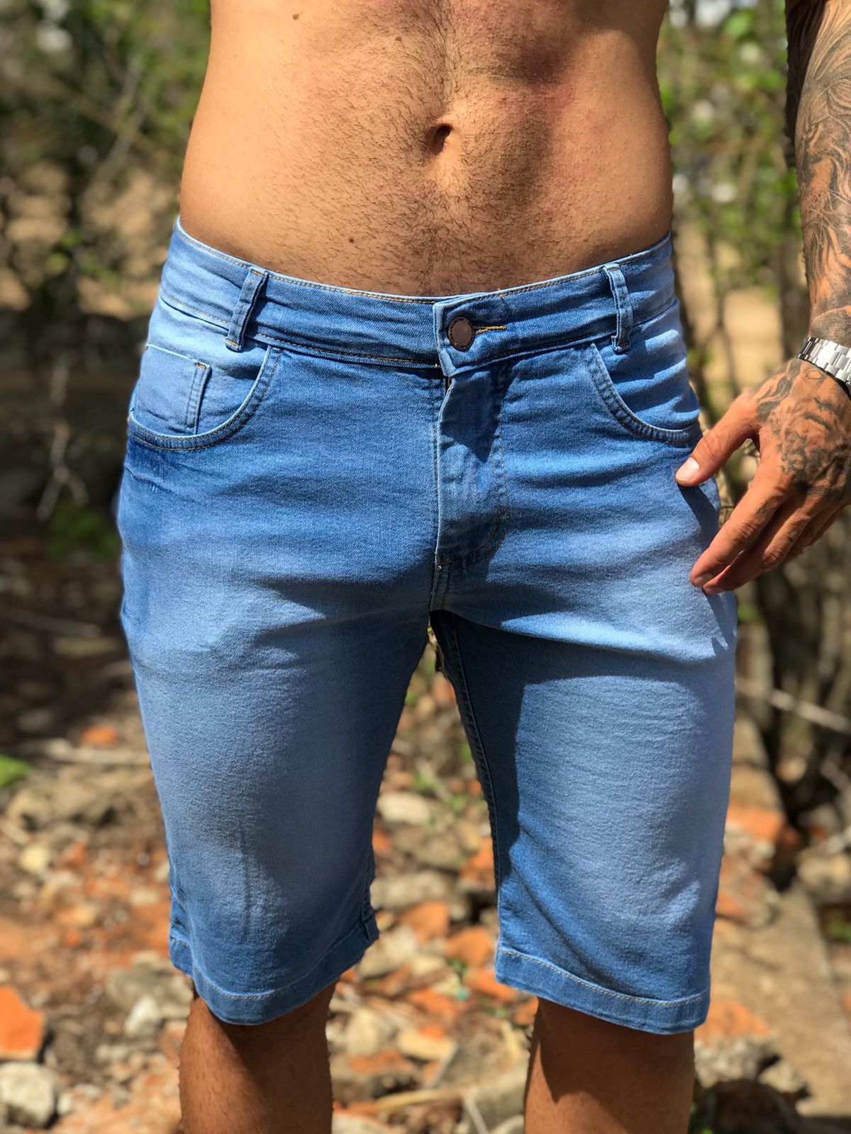 Bermuda jeans primeira linha