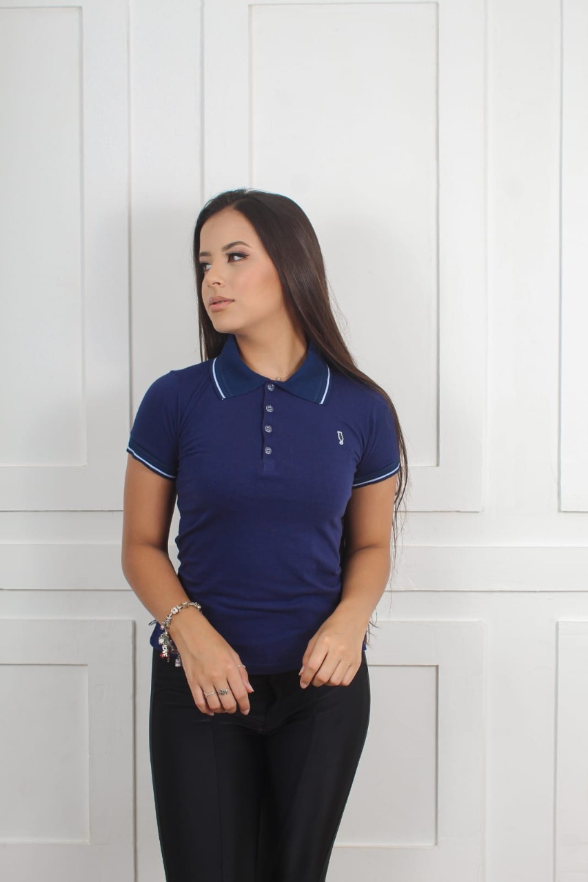 Camisa Polo feminina lisa