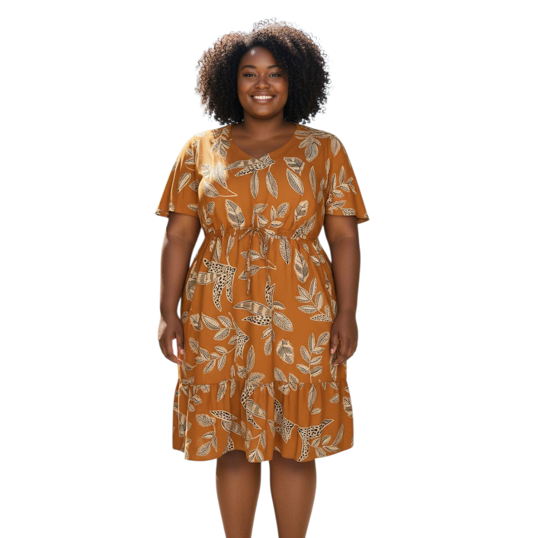 Vestido com Babado Plus size