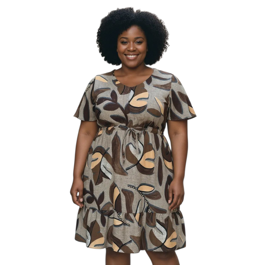 Vestido com Babado Plus size